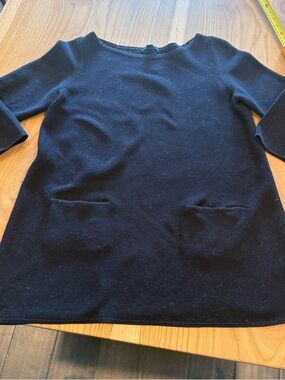 COS Black Crewneck Sweater with Front Pockets